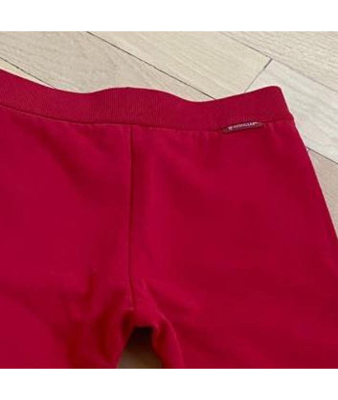 MONCLER Красные хлопковые брюки и шорты, фото 4