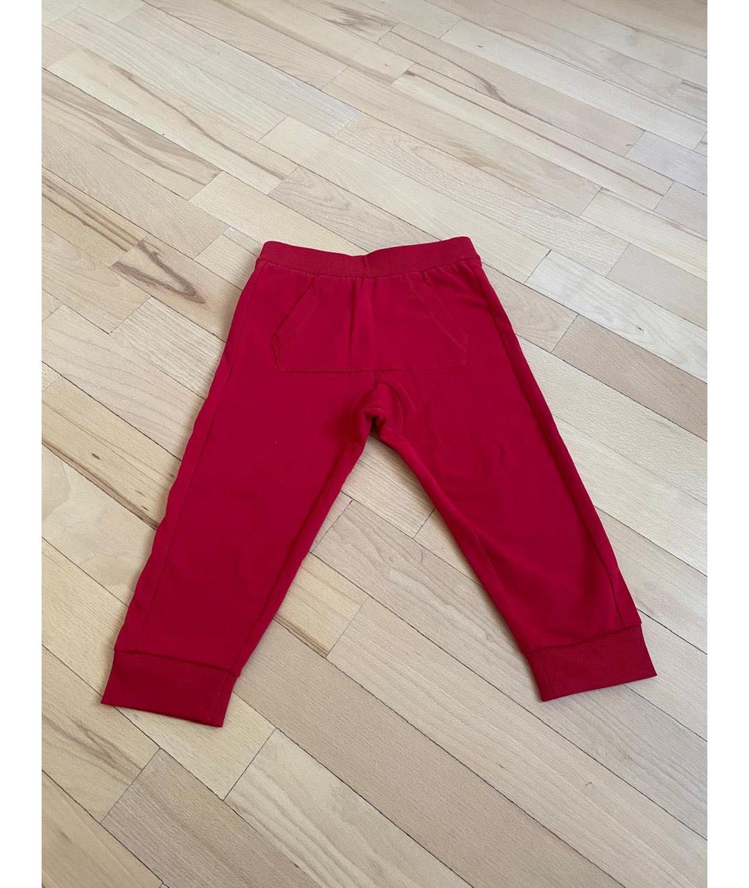 MONCLER Красные хлопковые брюки и шорты, фото 2