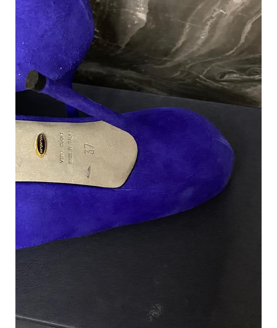 SERGIO ROSSI Синие замшевые туфли, фото 8
