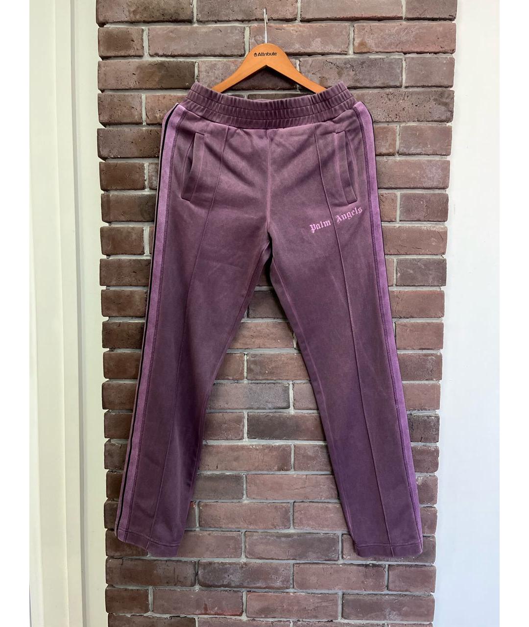 PALM ANGELS Фиолетовые синтетические спортивные брюки и шорты, фото 9