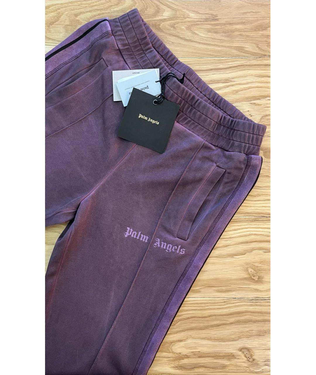PALM ANGELS Фиолетовые синтетические спортивные брюки и шорты, фото 4