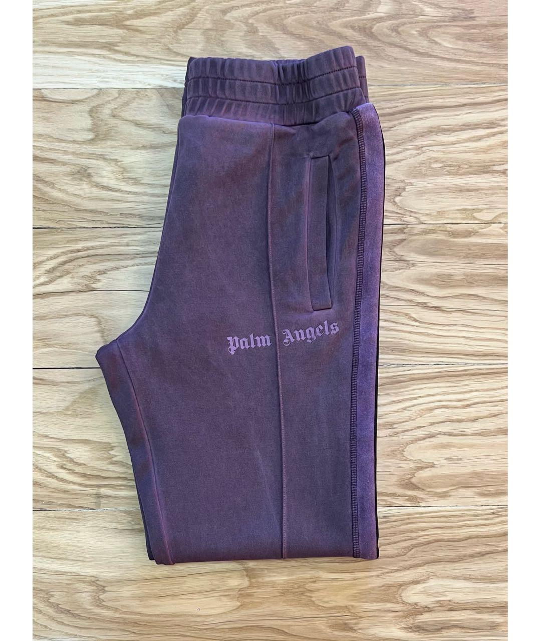 PALM ANGELS Фиолетовые синтетические спортивные брюки и шорты, фото 5