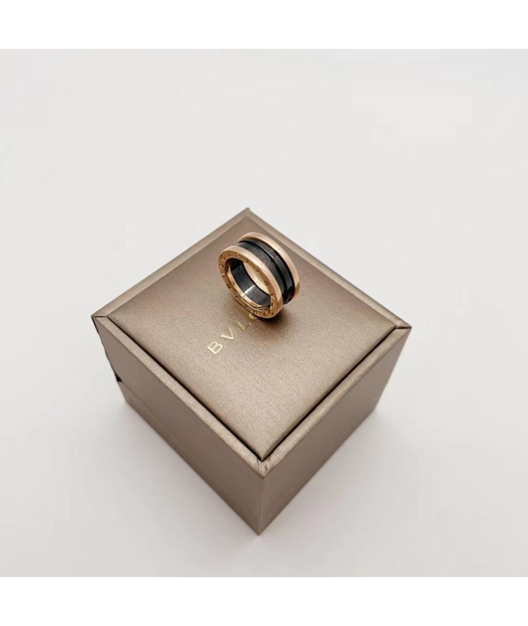 BVLGARI Черное кольцо из желтого золота, фото 2
