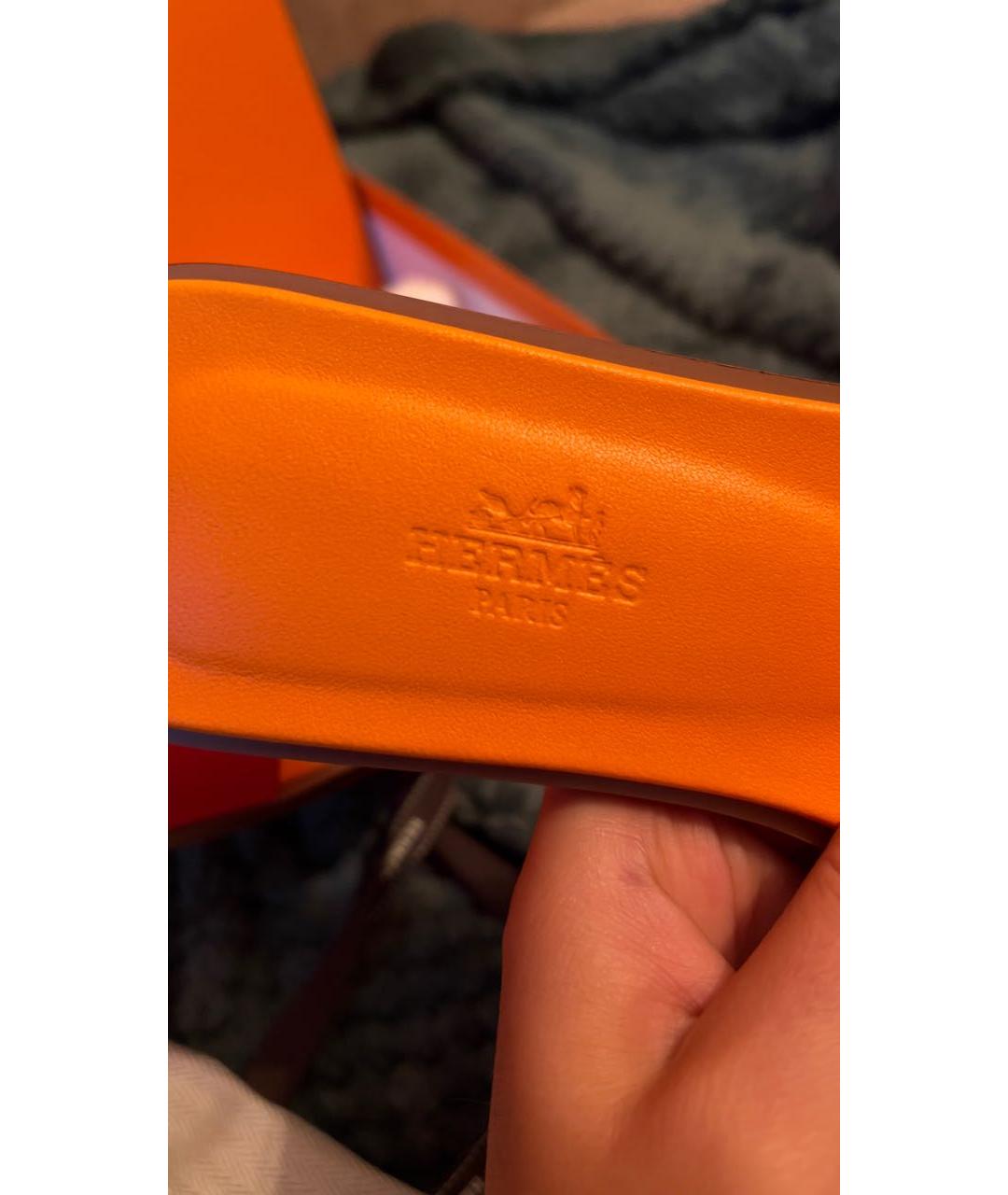 HERMES PRE-OWNED Оранжевое кожаные сандалии, фото 7