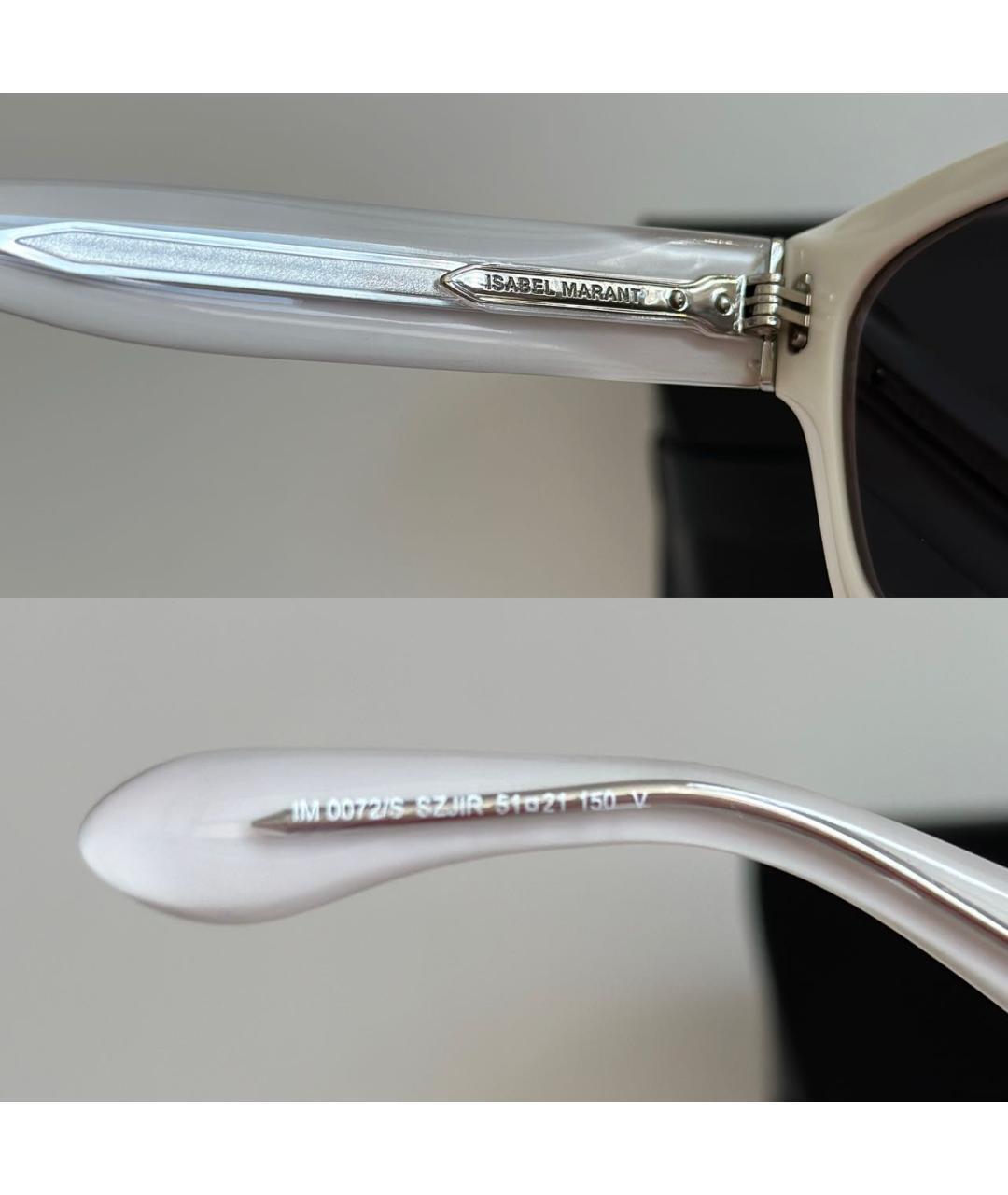 ISABEL MARANT Белые пластиковые солнцезащитные очки, фото 6