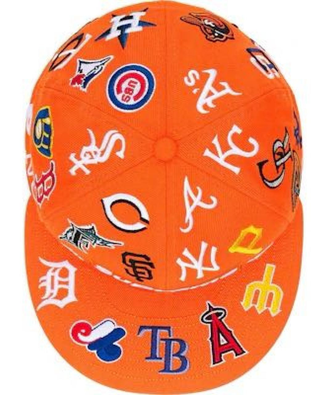SUPREME Оранжевая хлопковая кепка/бейсболка, фото 6