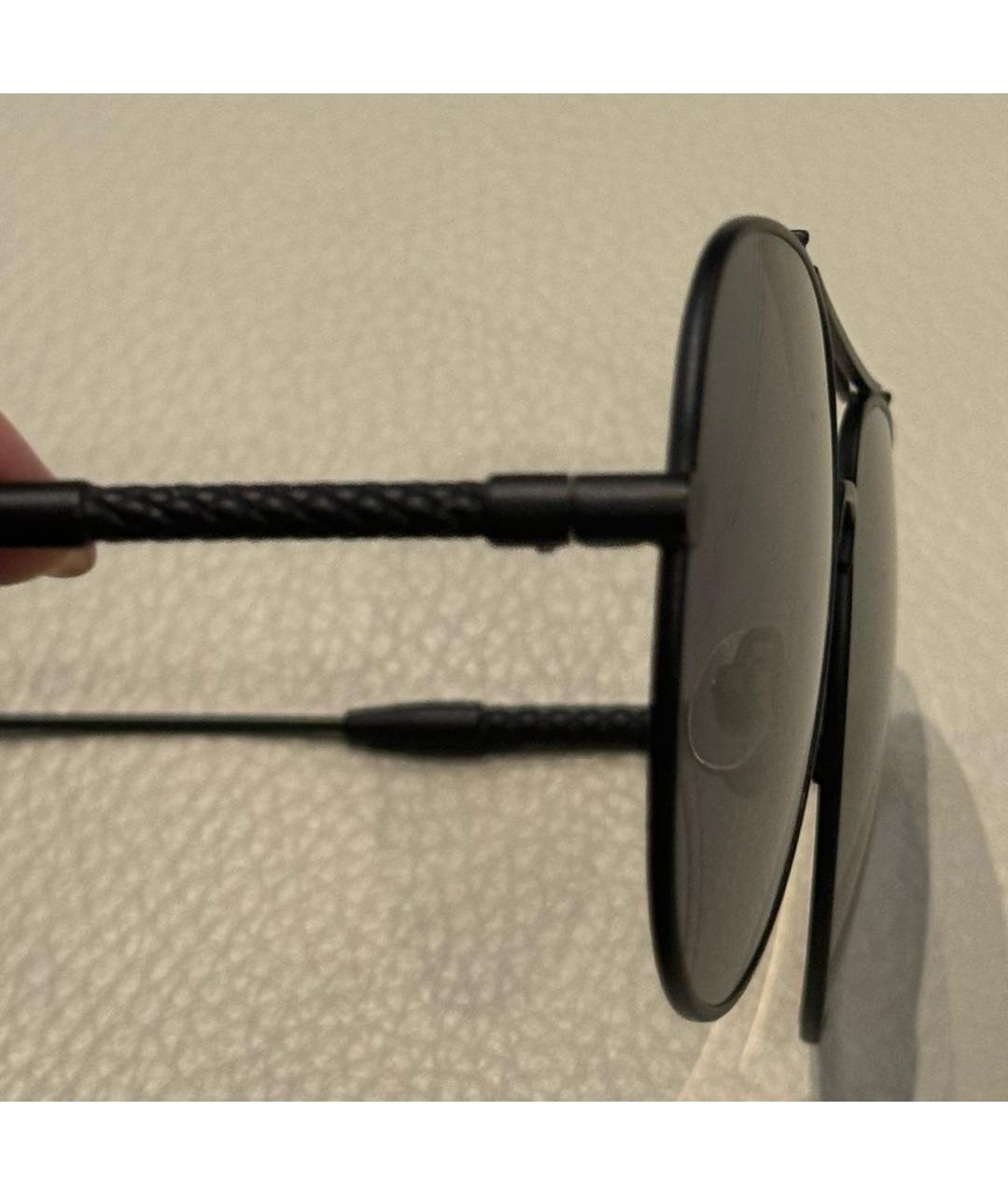 BOTTEGA VENETA Черные металлические солнцезащитные очки, фото 3