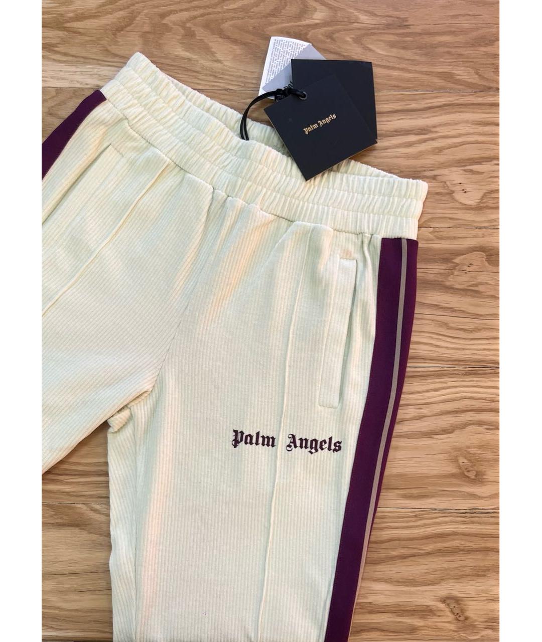PALM ANGELS Бежевые хлопковые спортивные брюки и шорты, фото 4