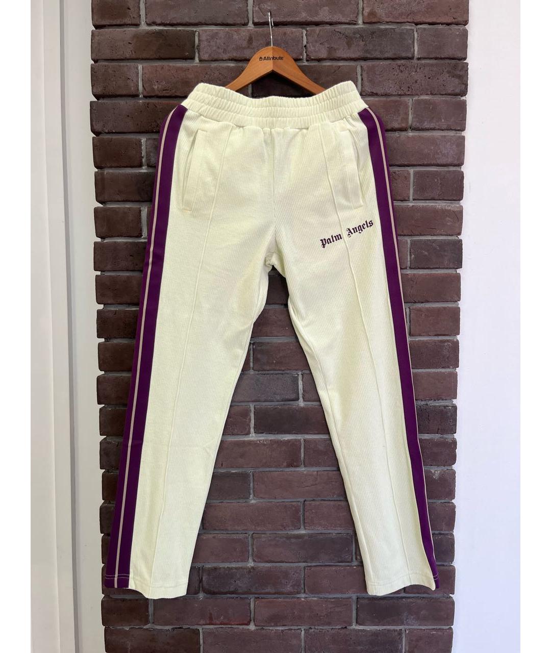 PALM ANGELS Бежевые хлопковые спортивные брюки и шорты, фото 5