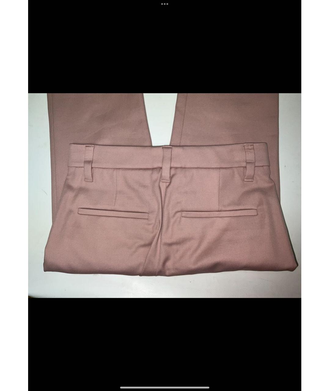 BRUNELLO CUCINELLI Розовые хлопко-эластановые брюки узкие, фото 3