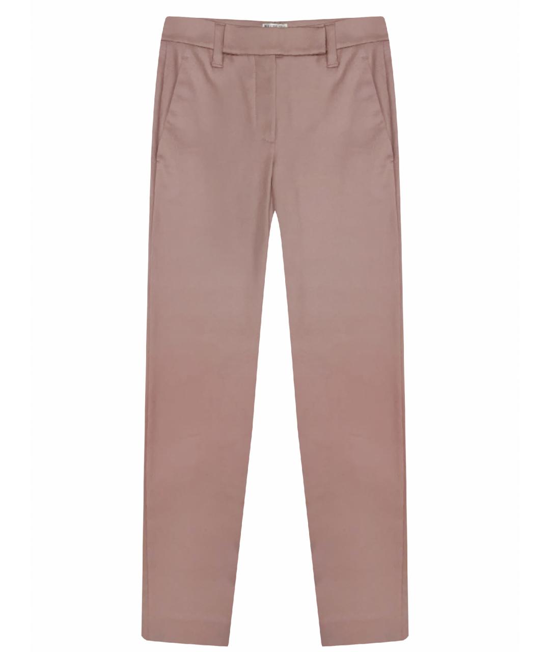 BRUNELLO CUCINELLI Розовые хлопко-эластановые брюки узкие, фото 1