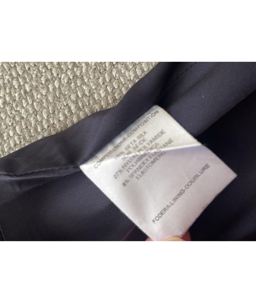 GUCCI Темно-синяя шелковая юбка миди, фото 6