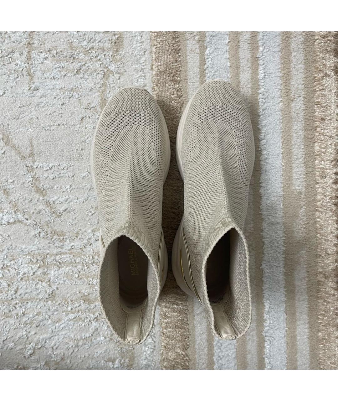 MICHAEL KORS Бежевые синтетические кроссовки, фото 3