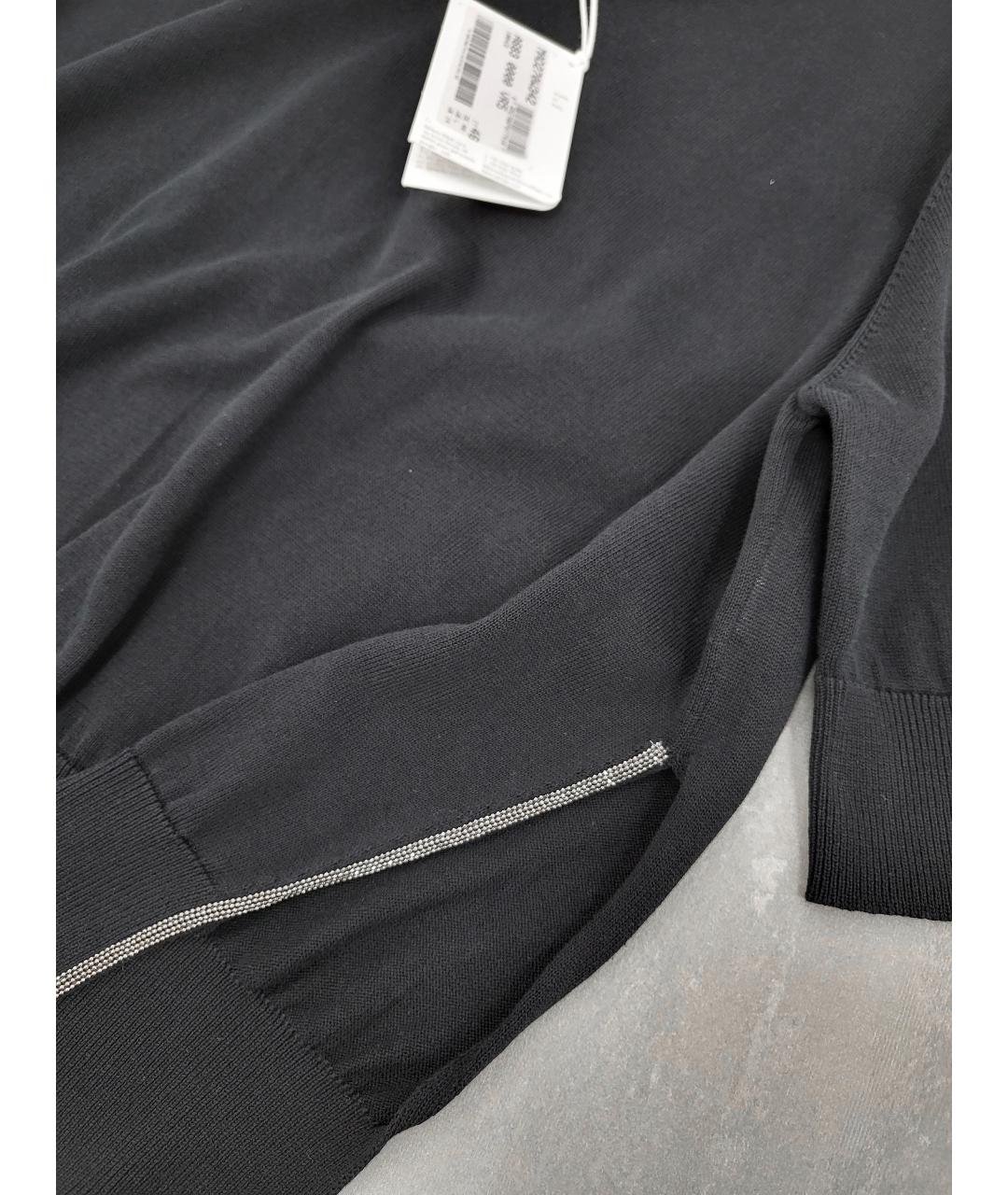 FABIANA FILIPPI Черный хлопковый джемпер / свитер, фото 4