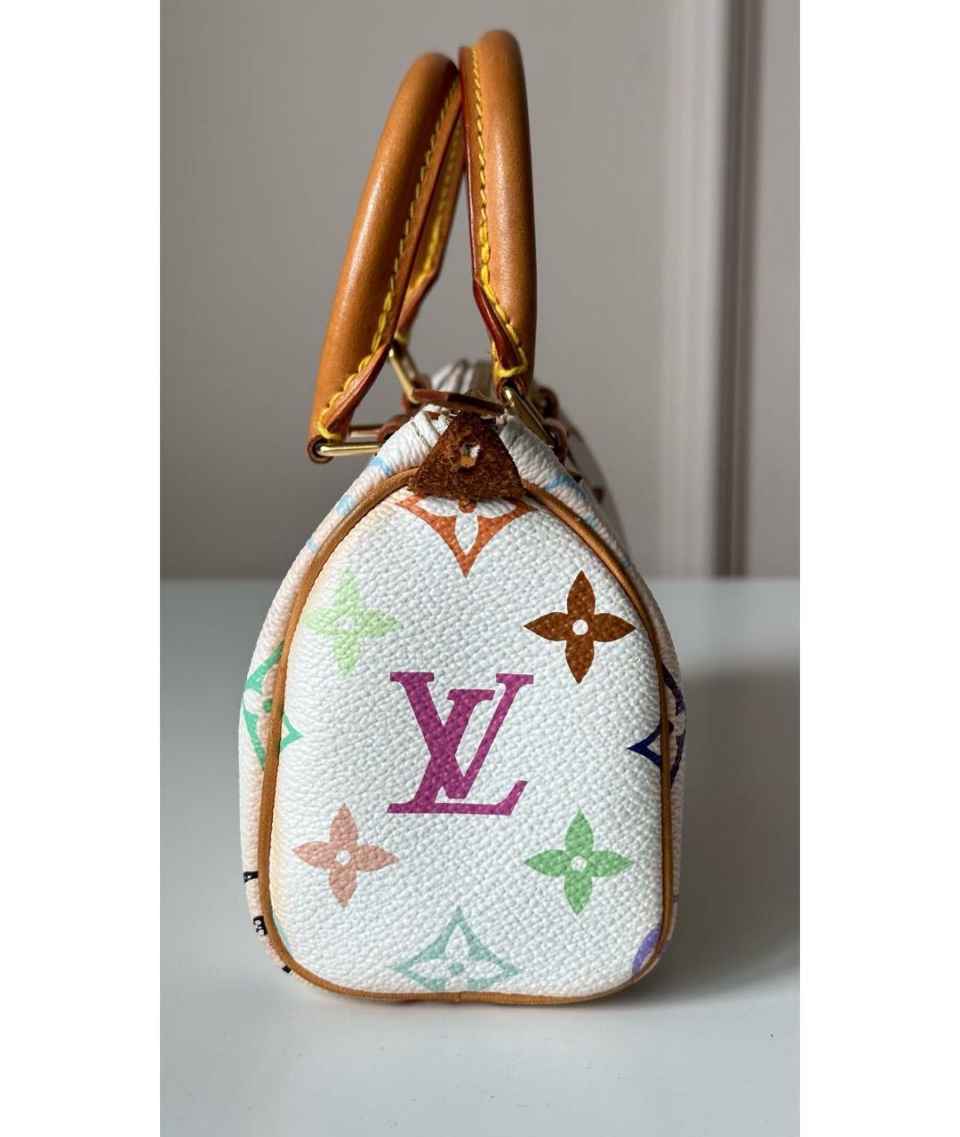 LOUIS VUITTON PRE-OWNED Белая кожаная сумка тоут, фото 4