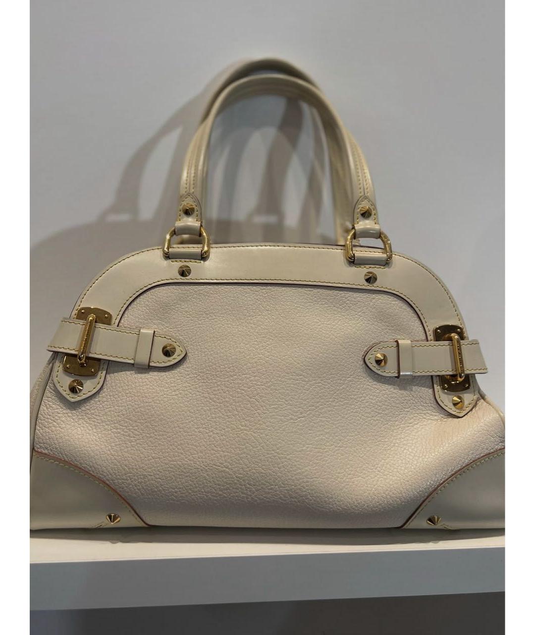 LOUIS VUITTON PRE-OWNED Белая кожаная сумка с короткими ручками, фото 3