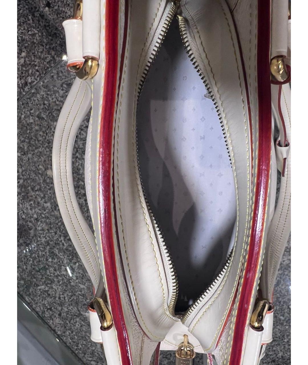 LOUIS VUITTON PRE-OWNED Белая кожаная сумка с короткими ручками, фото 6