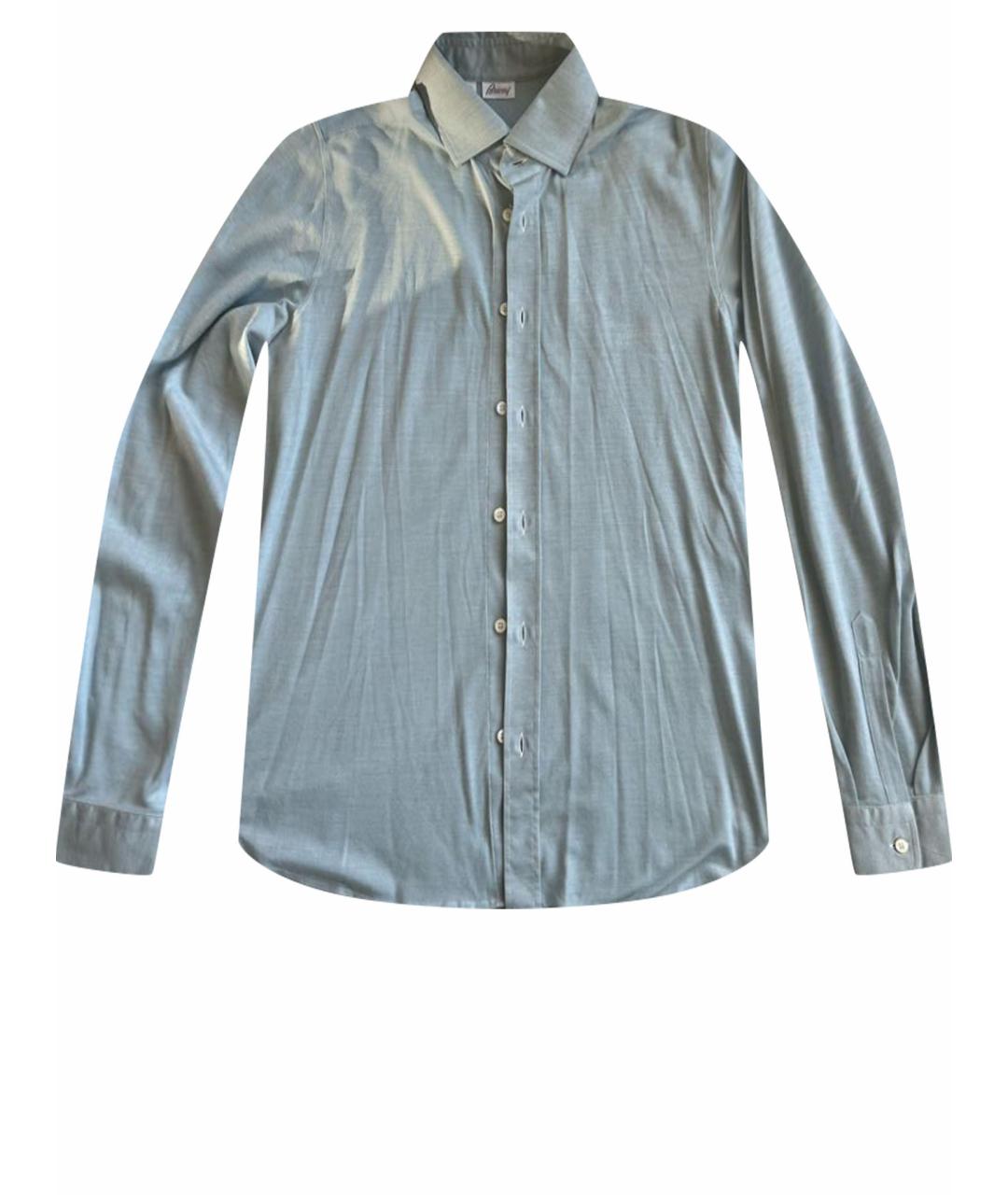 BRIONI Голубая хлопко-шелковая кэжуал рубашка, фото 1