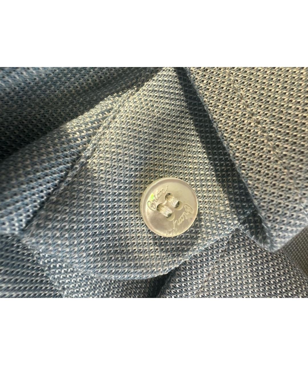 BRIONI Голубая хлопко-шелковая кэжуал рубашка, фото 3