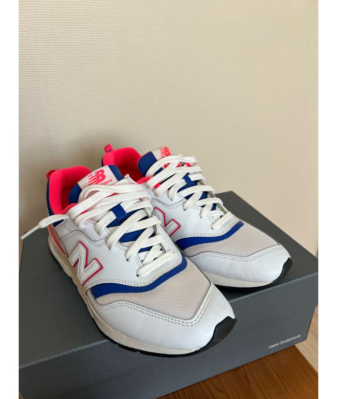 NEW BALANCE Белые кожаные низкие кроссовки / кеды, фото 2