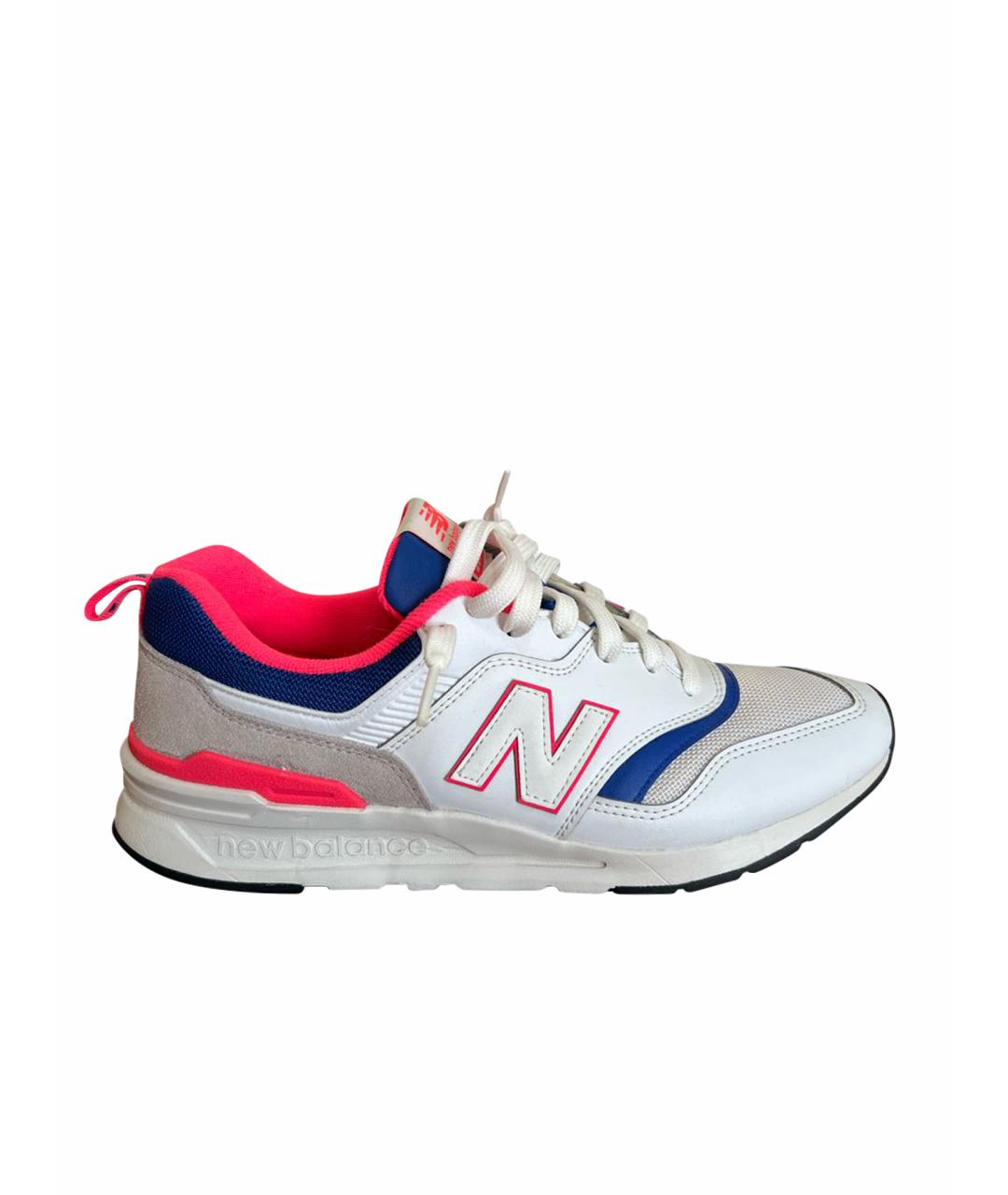 NEW BALANCE Белые кожаные низкие кроссовки / кеды, фото 1