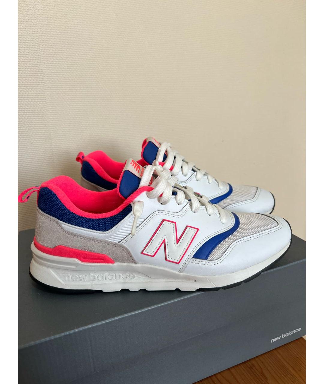 NEW BALANCE Белые кожаные низкие кроссовки / кеды, фото 8