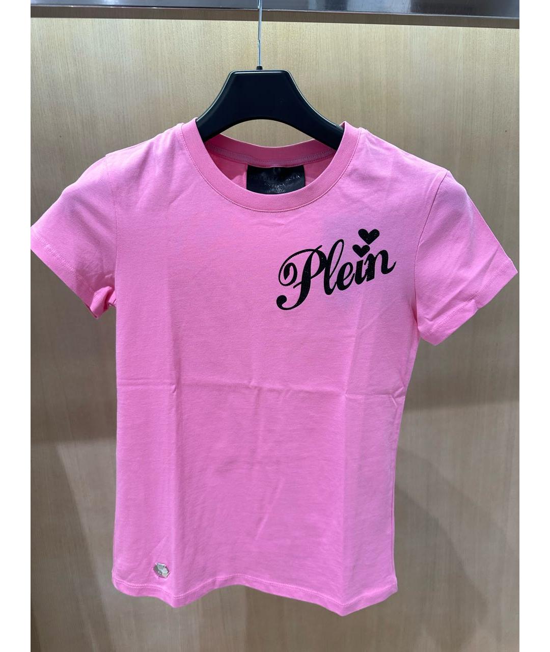 PHILIPP PLEIN Розовая хлопковая футболка, фото 7