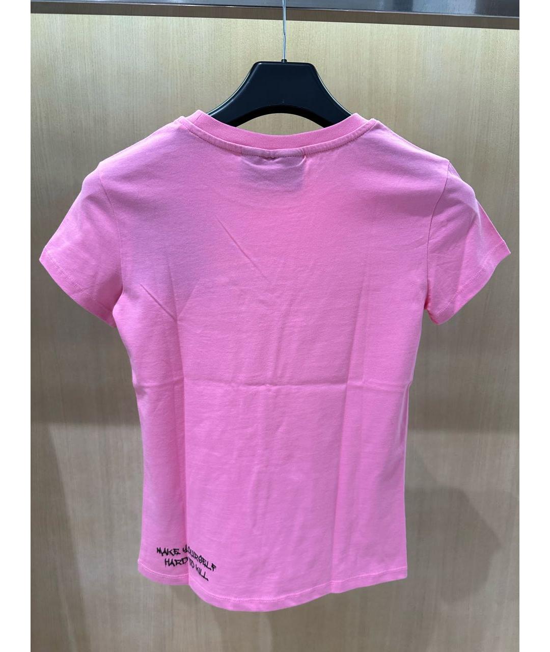 PHILIPP PLEIN Розовая хлопковая футболка, фото 2