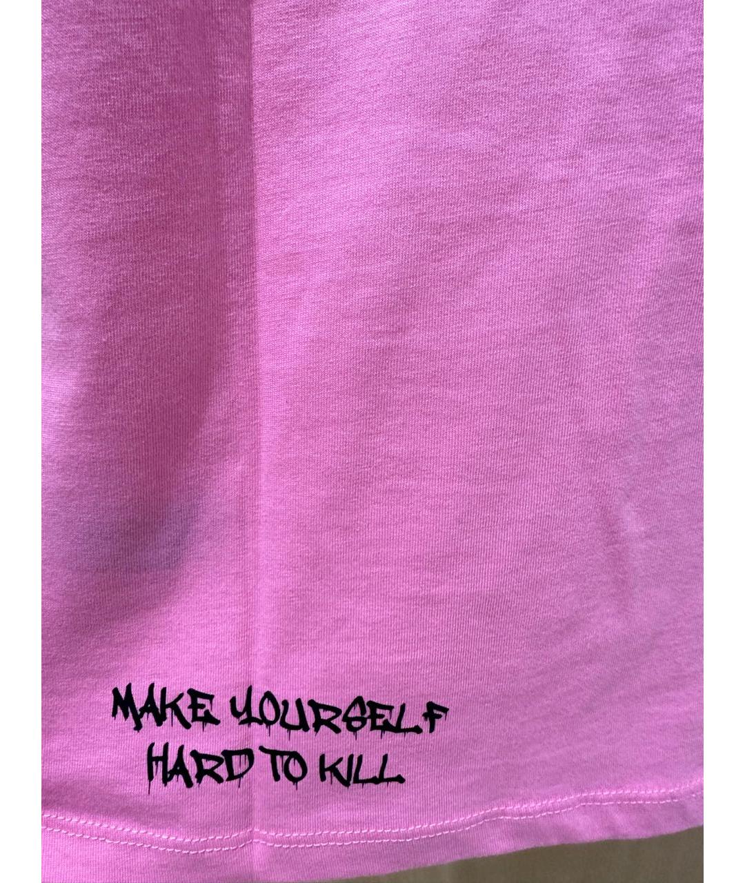 PHILIPP PLEIN Розовая хлопковая футболка, фото 5