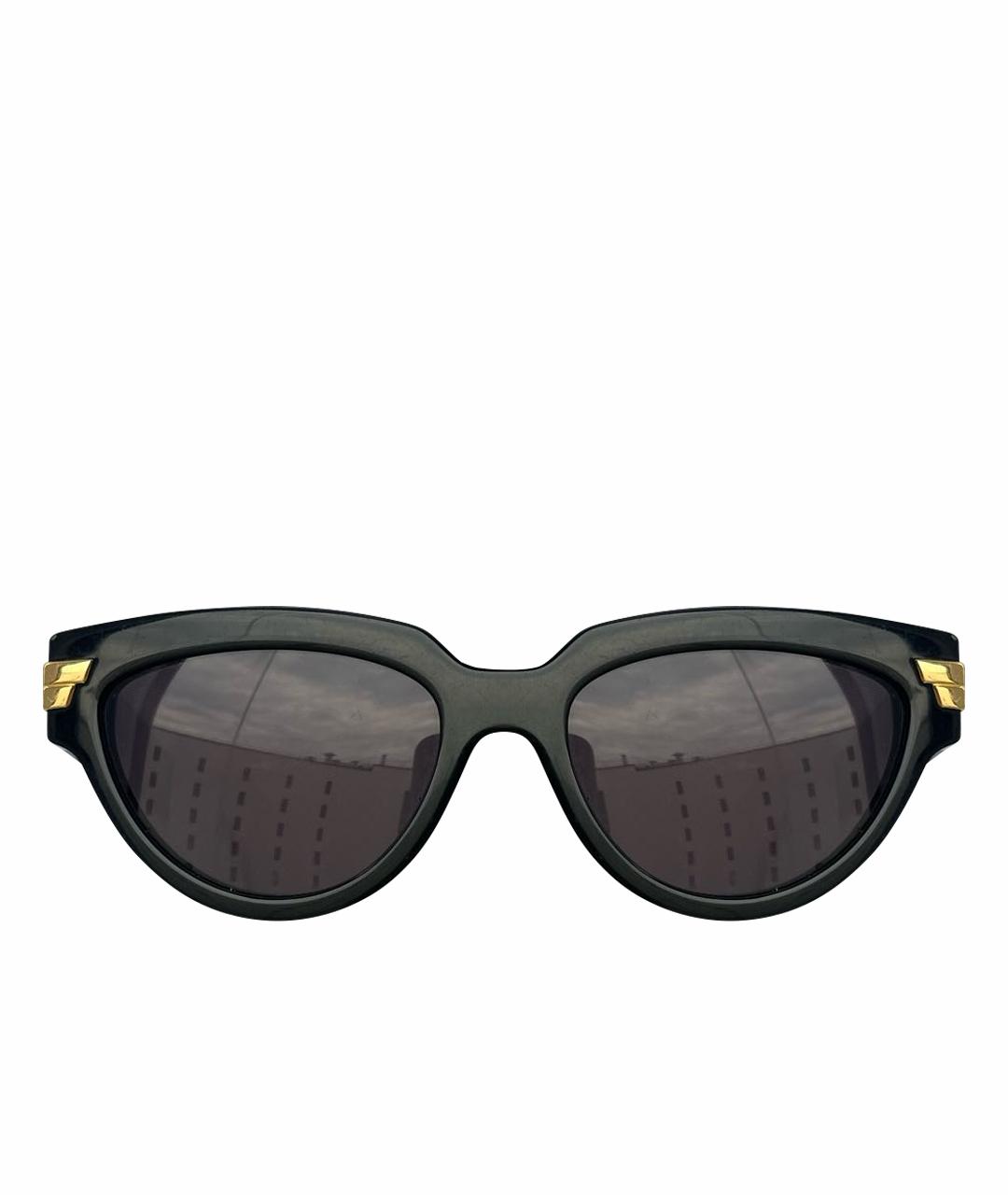 BOTTEGA VENETA Черные деревянные солнцезащитные очки, фото 1