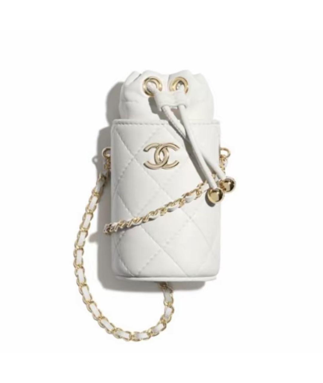 CHANEL PRE-OWNED Белая кожаная сумка через плечо, фото 1