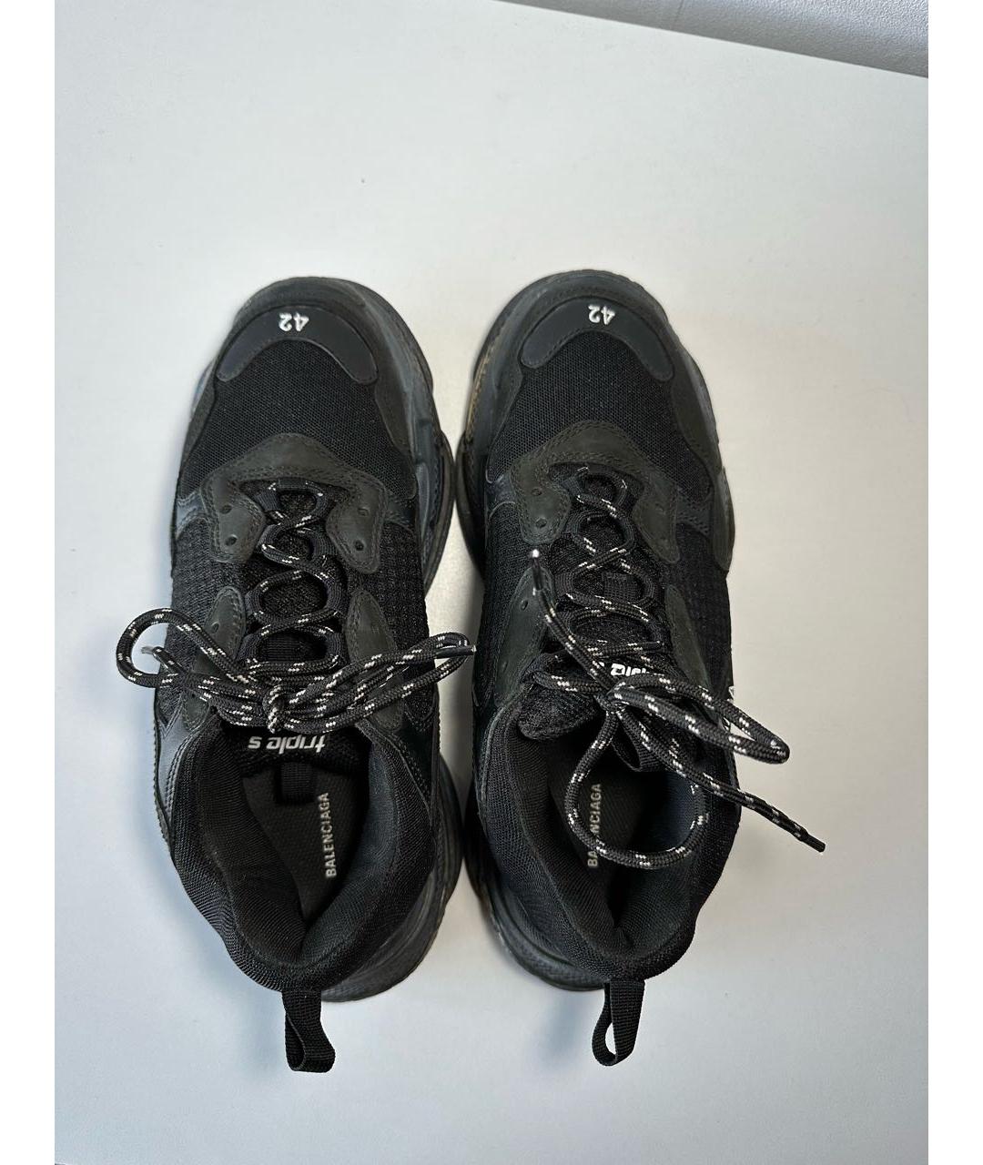BALENCIAGA Черные текстильные низкие кроссовки / кеды, фото 3