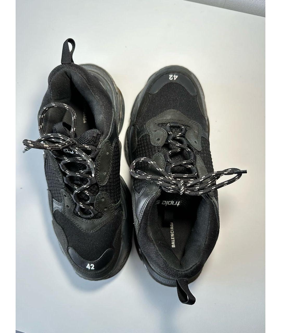 BALENCIAGA Черные текстильные низкие кроссовки / кеды, фото 4
