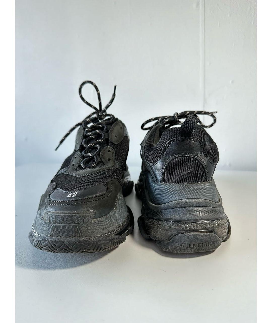 BALENCIAGA Черные текстильные низкие кроссовки / кеды, фото 2