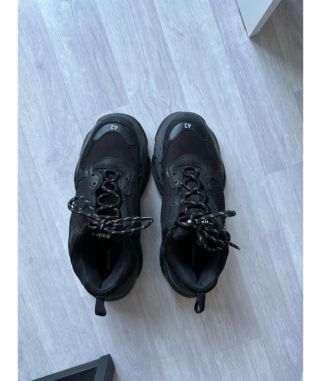 BALENCIAGA Черные текстильные низкие кроссовки / кеды, фото 8