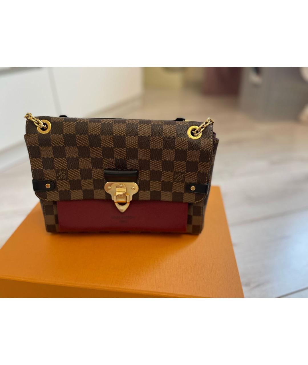 LOUIS VUITTON PRE-OWNED Бордовая кожаная сумка через плечо, фото 8