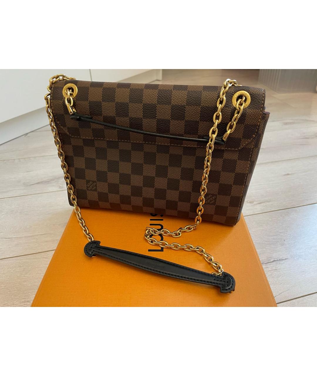 LOUIS VUITTON PRE-OWNED Бордовая кожаная сумка через плечо, фото 3