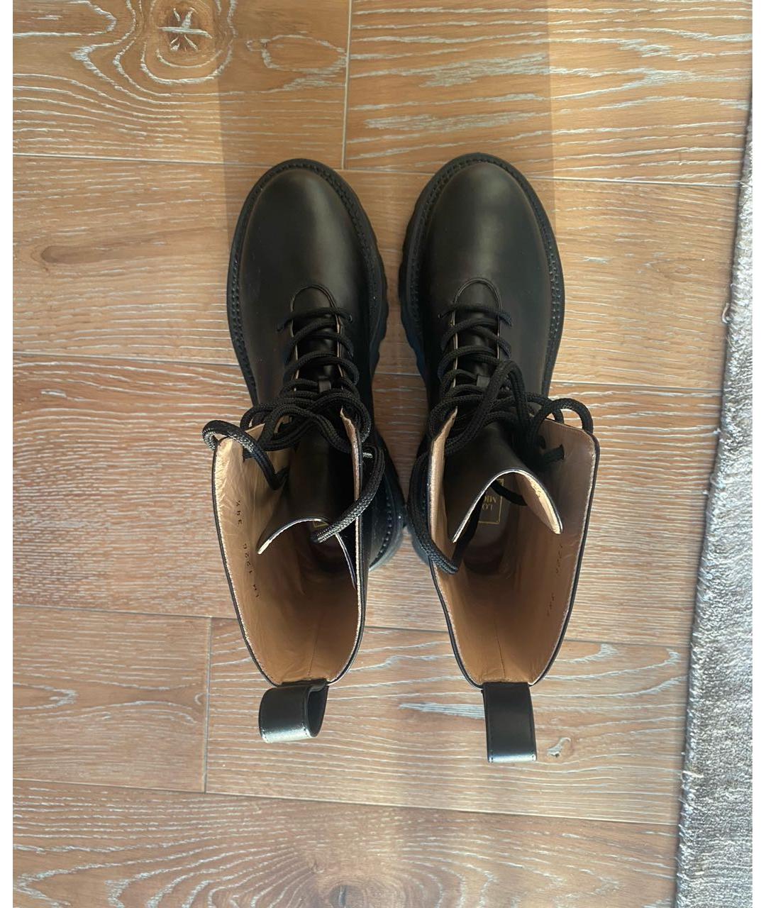 Louise Michail Черные кожаные ботинки, фото 3