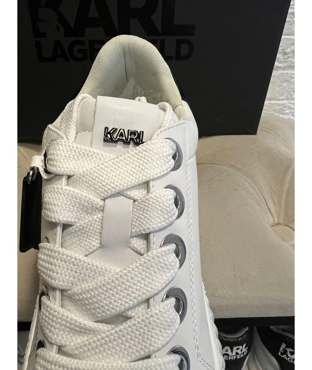 KARL LAGERFELD Белые кожаные кроссовки, фото 7