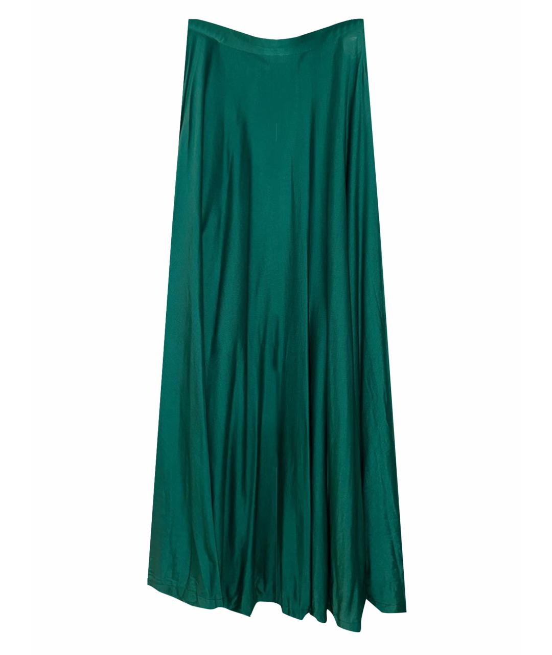 MALO Зеленая шелковая юбка макси, фото 1