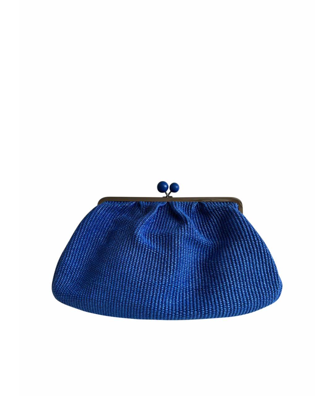 WEEKEND MAX MARA Синяя пелетеная сумка с короткими ручками, фото 1