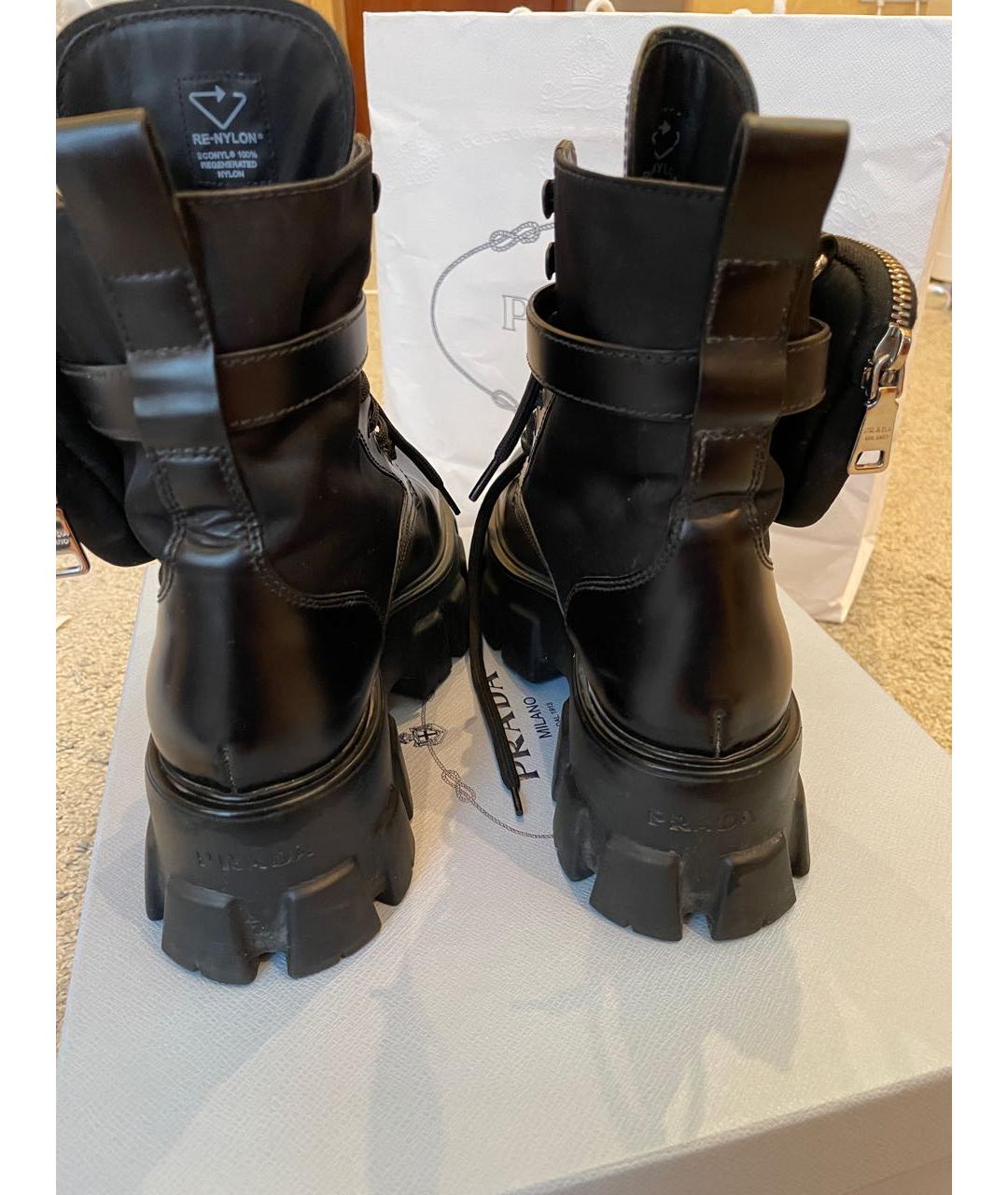 PRADA Черные кожаные ботинки, фото 4