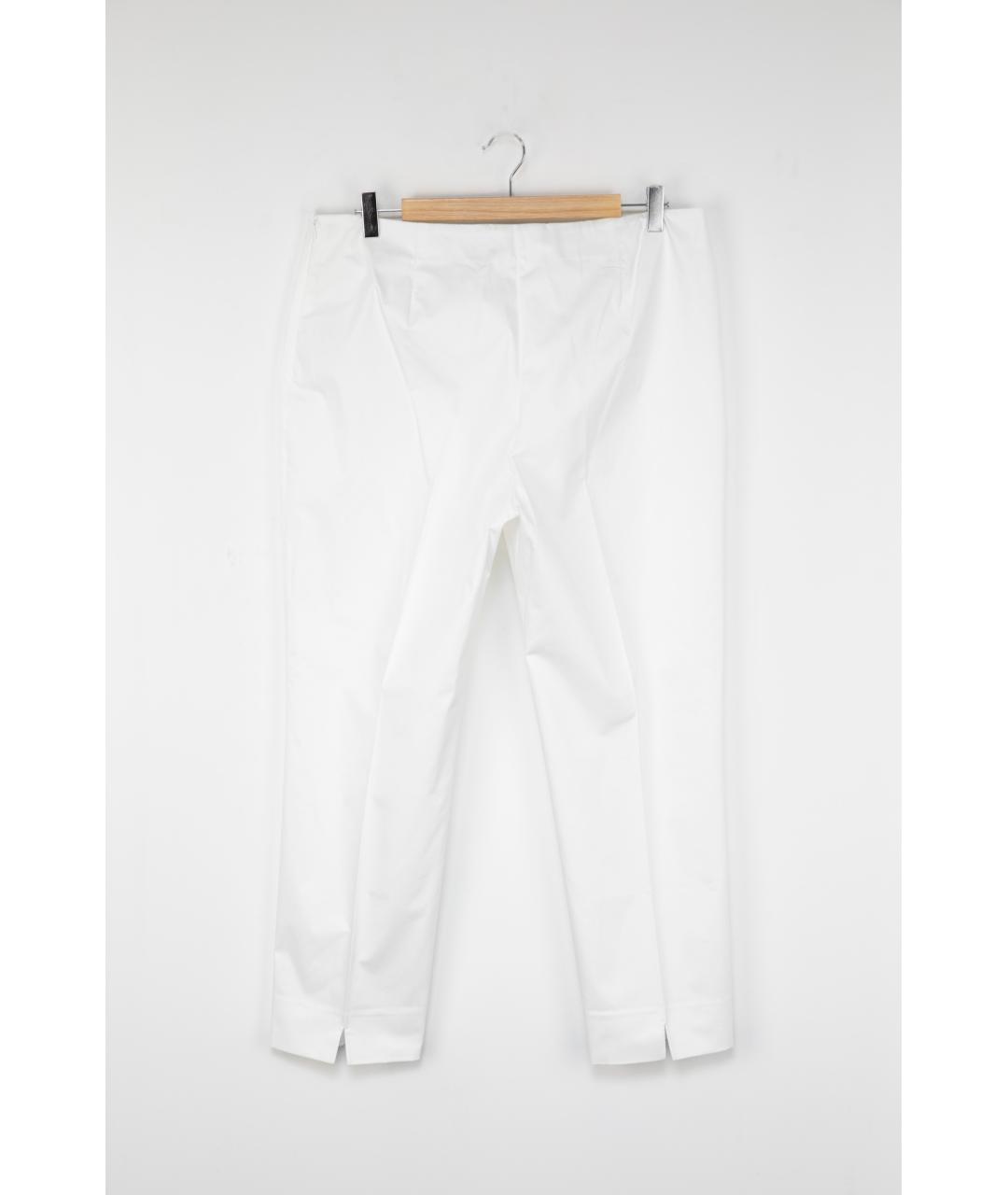 PESERICO Белые хлопковые прямые брюки, фото 2