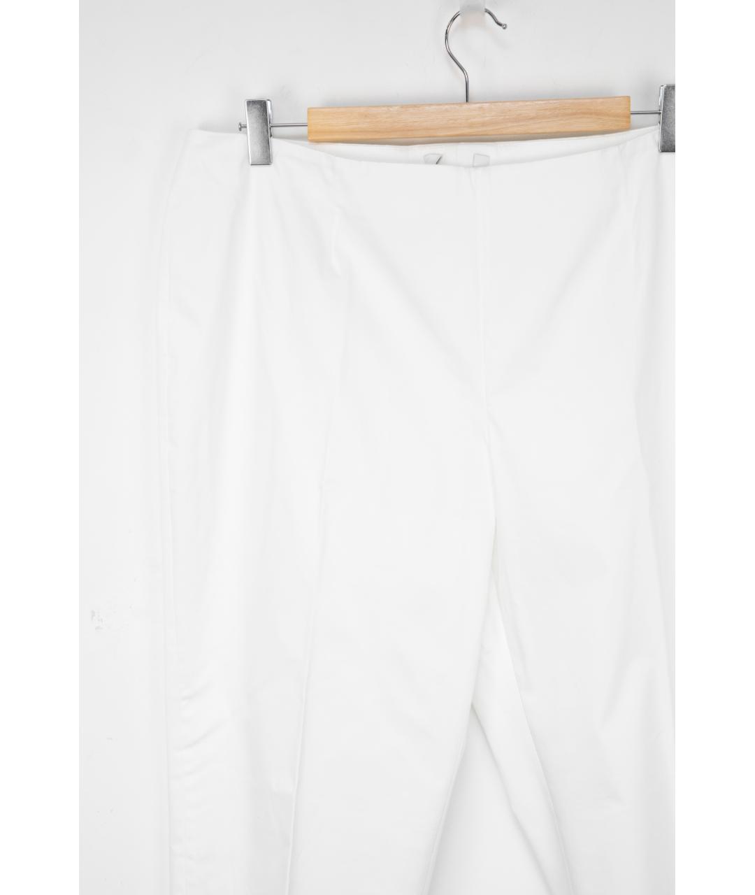 PESERICO Белые хлопковые прямые брюки, фото 3