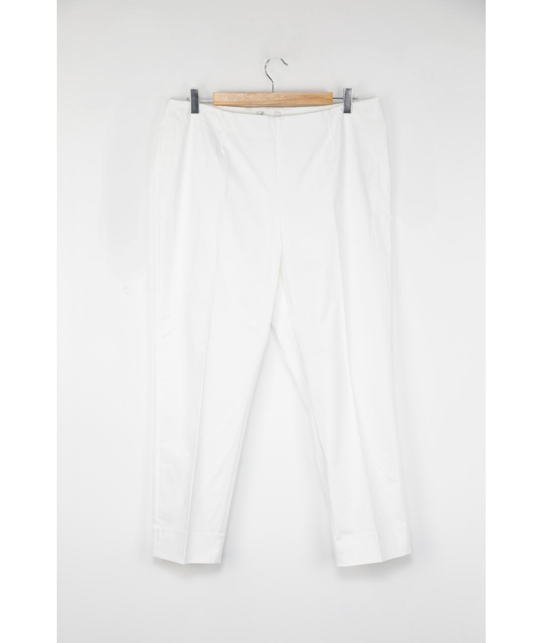 PESERICO Белые хлопковые прямые брюки, фото 5