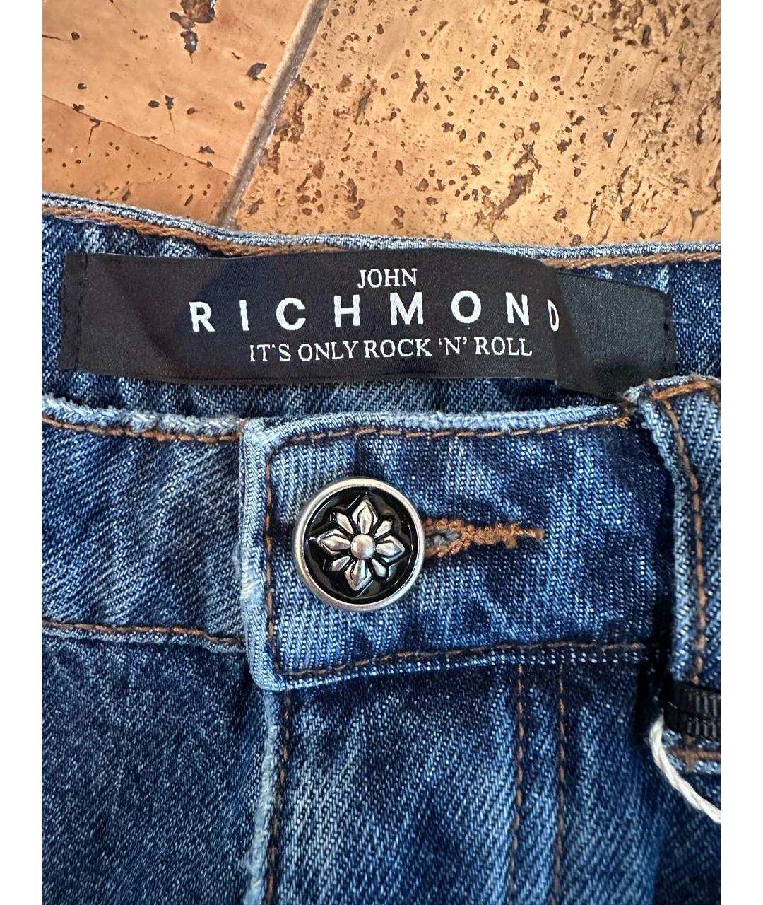 JOHN RICHMOND Синие хлопковые шорты, фото 4