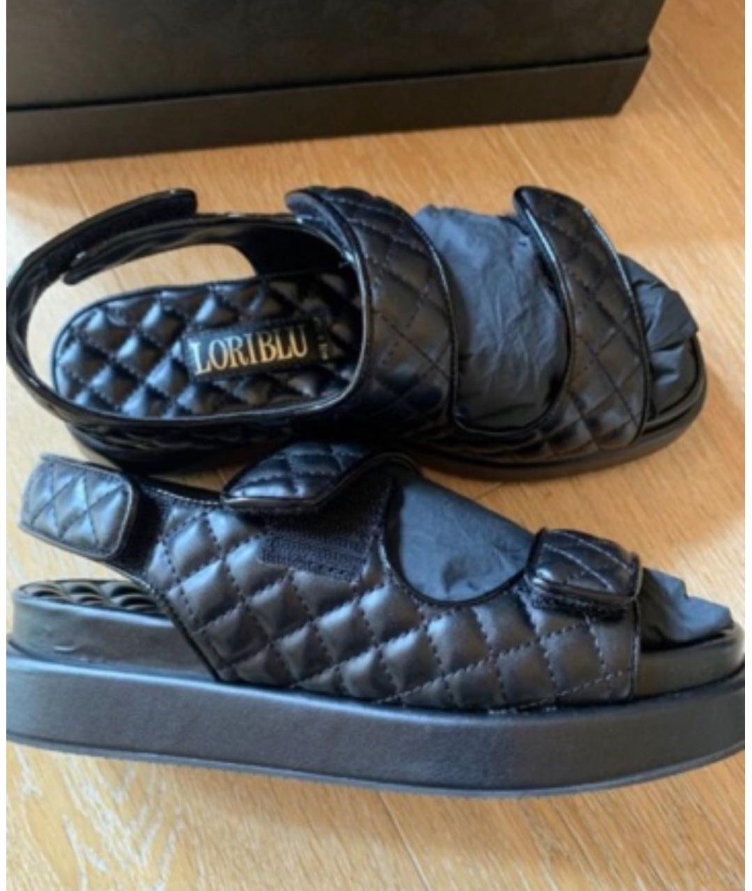LORIBLU Черные сандалии из искусственной кожи, фото 6