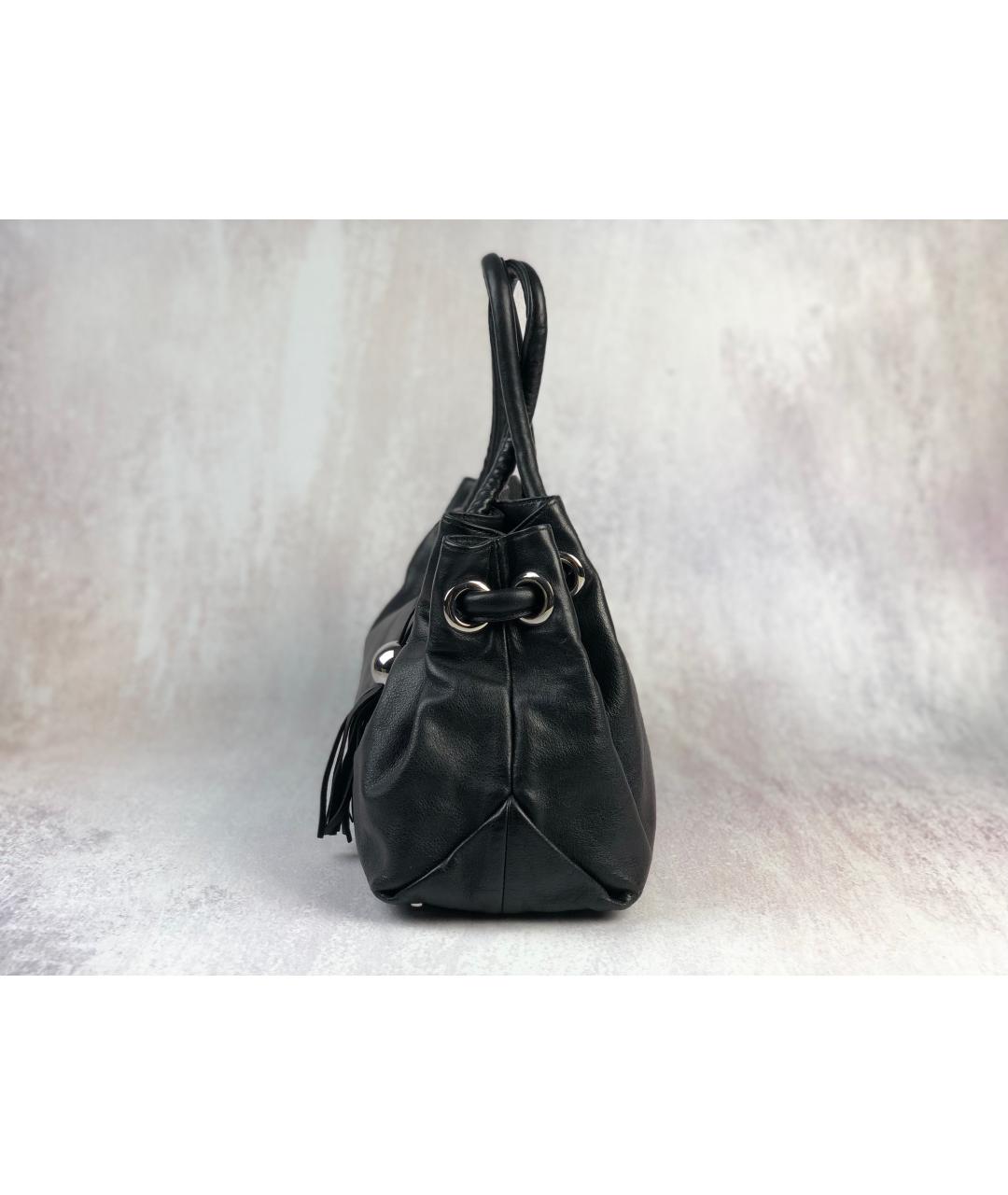 FURLA Черная кожаная сумка с короткими ручками, фото 2