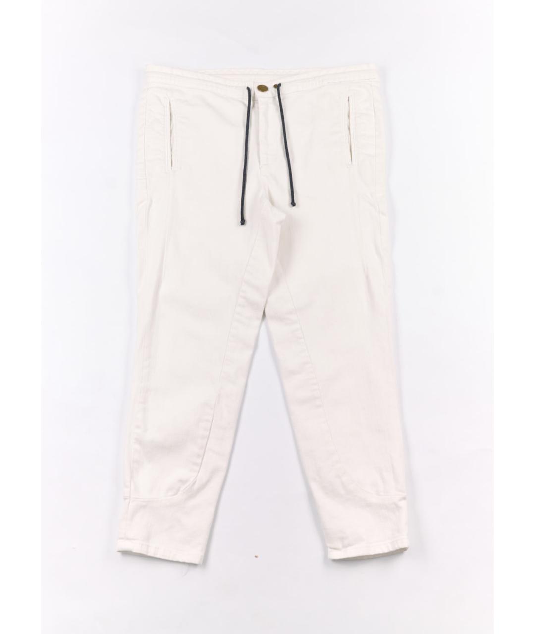 MARNI Белые хлопко-эластановые прямые джинсы, фото 5