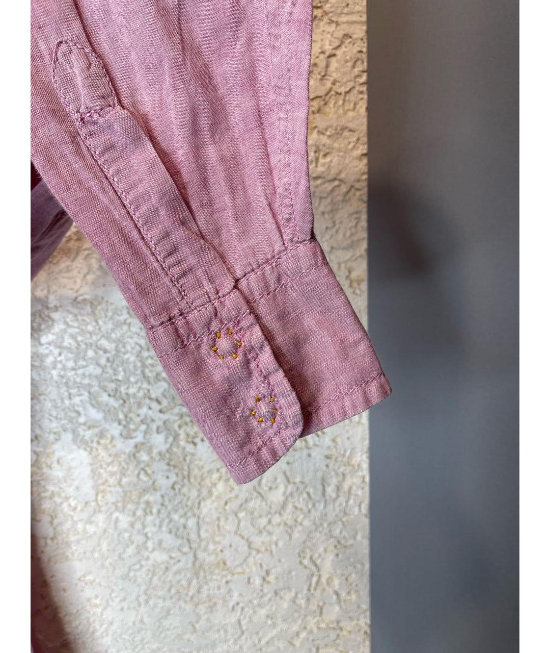DSQUARED2 Фиолетовая льняная кэжуал рубашка, фото 5